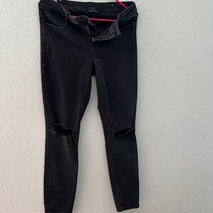 American Eagle Outfitters Black Ripped Skinny Jeans